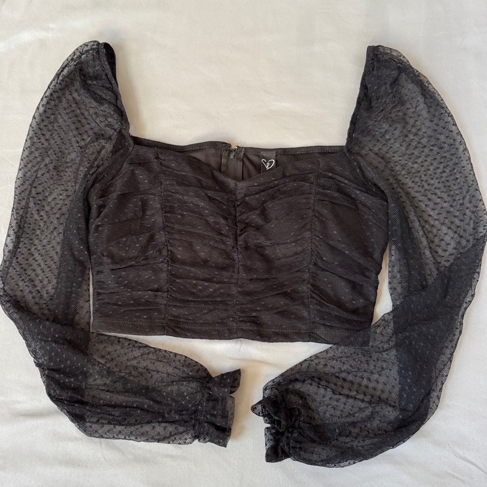 Windsor Long Sleeve Swiss Dot Blouse 🖤